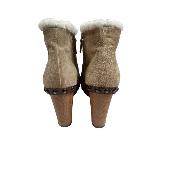 Barney’s NY Henry Cuir Suede Shearling Platform Clog Studded Ankle Boots Sz 36 - Picture 7 of 14